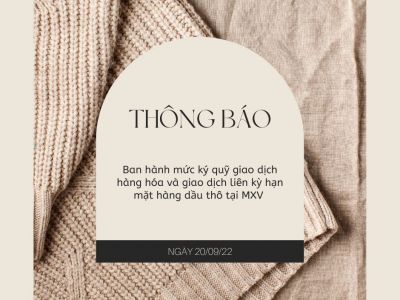 Mức ký quỹ giao dịch hàng hóa tại MXV ngày 20/09/22